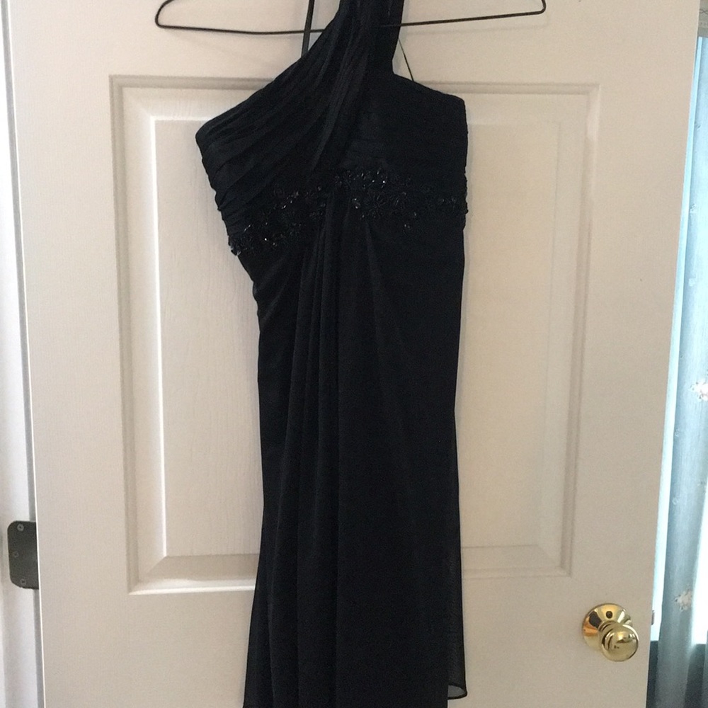 Alex evenings black sequined cocktail dress NWT
